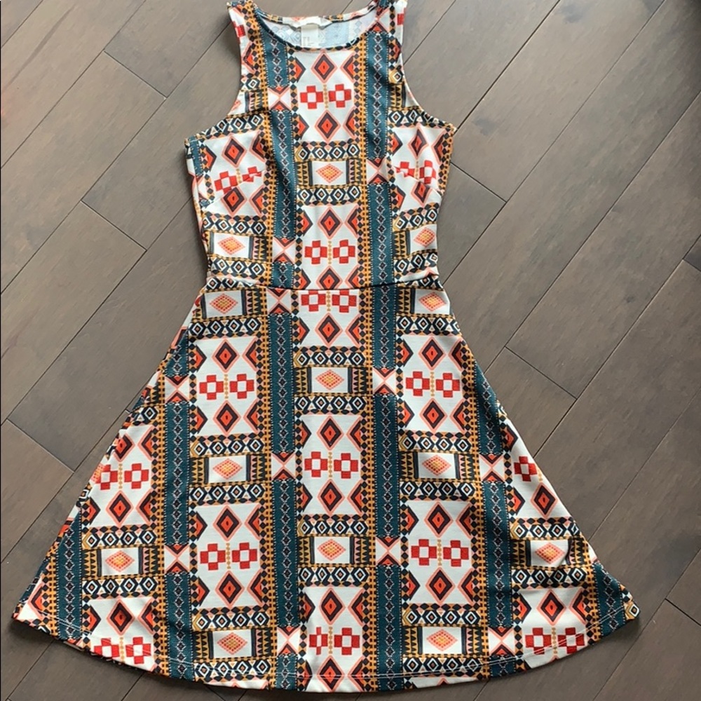 H & M Tribal Pattern A Line Dress -  S